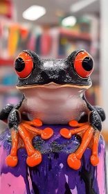 Colorful Frog in Artistic Setting