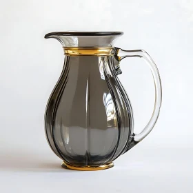 Stylish Drinkware Pitcher with Gold Trim