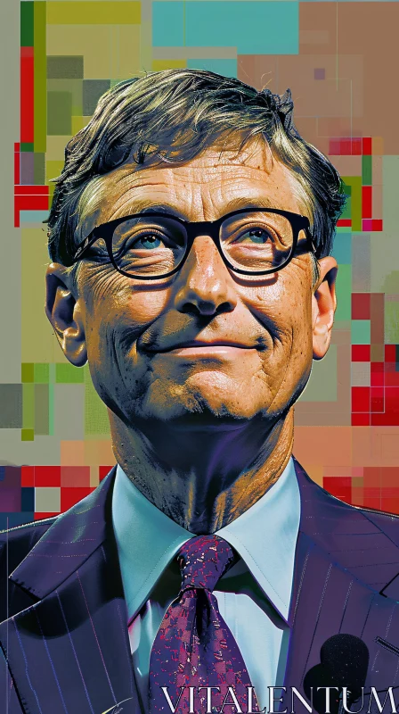 AI ART Abstract Bill Gates Artwork