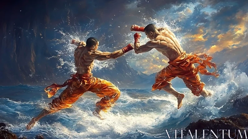 AI ART Ocean Warriors: A Martial Arts Duel