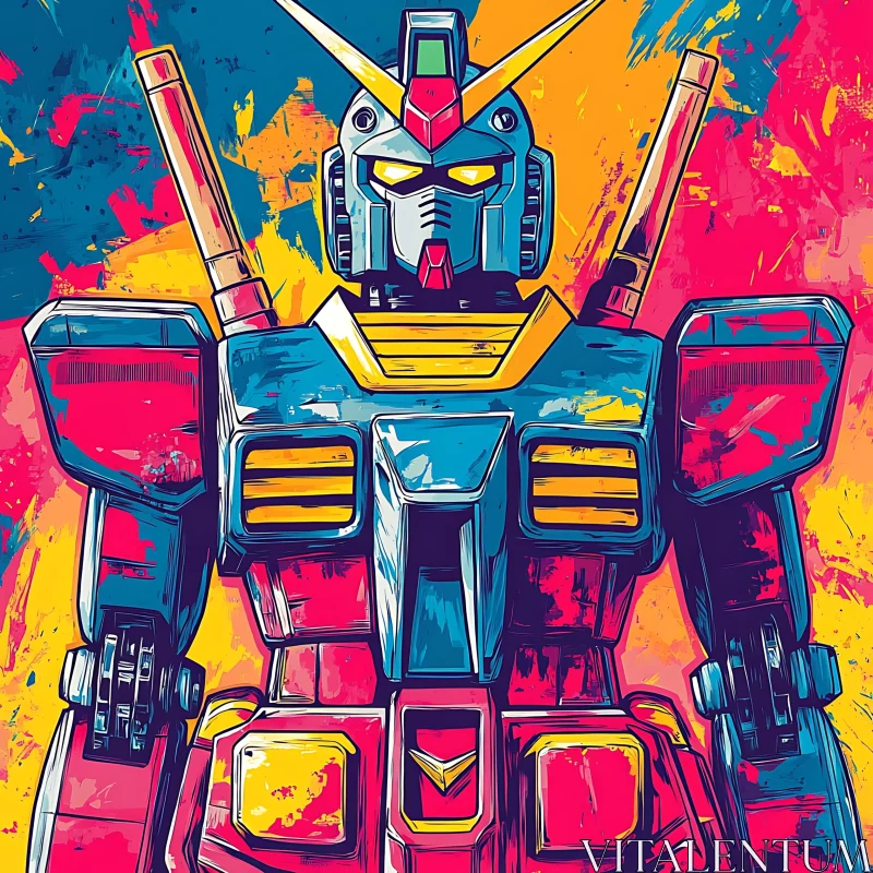 AI ART Colorful Robot Illustration