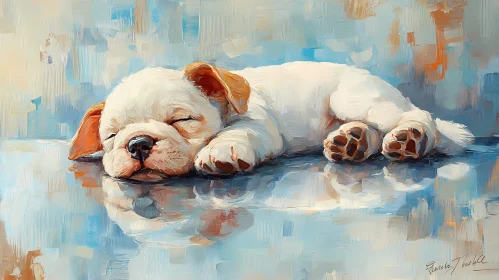 Sleeping Puppy Painting