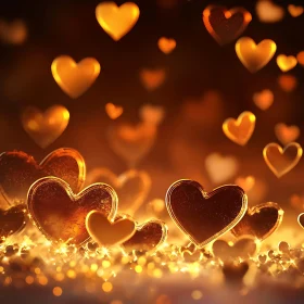 Luminous Hearts Floating in Warmth