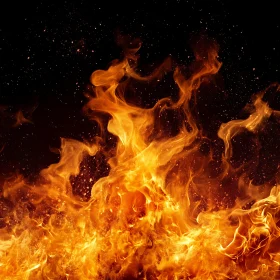 Dancing Flames and Sparkling Embers in the Dark