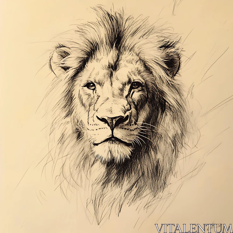 AI ART Lion Head Study