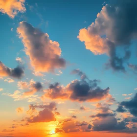 Orange and Blue Sunset Cloudscape