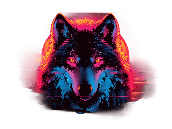 Glow in the Dark Wolf Design POD Design