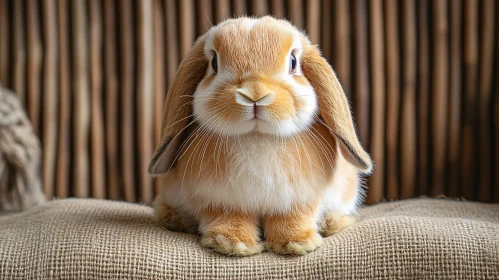 Charming Rabbit on Burlap