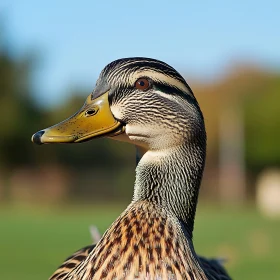 Detailed Duck Plumage Bird Portrait