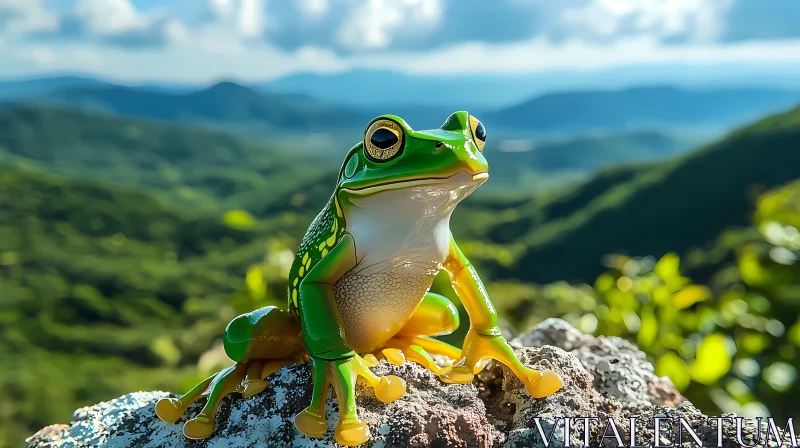 Colorful Frog in Nature AI Image