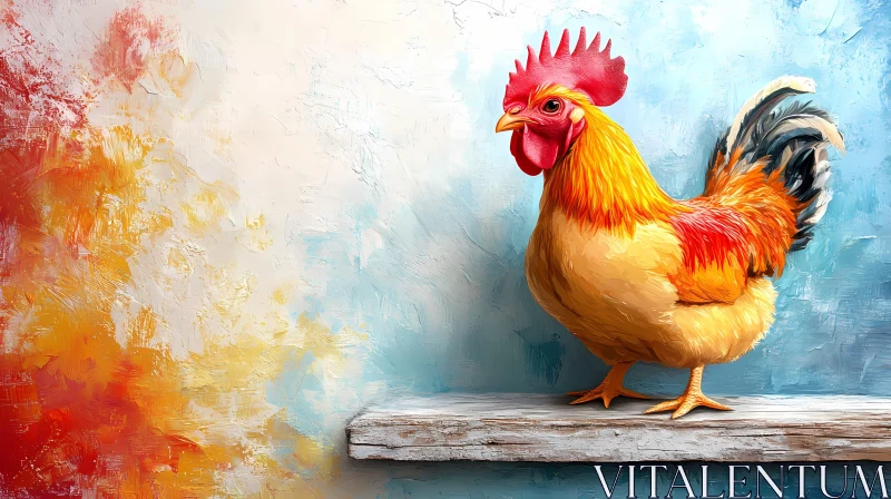 AI ART Colorful Rooster Art