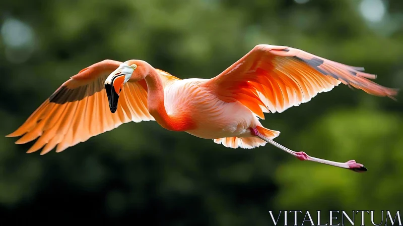 Pink Flamingo Flying AI Image