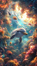 Marine Life Scene with Dolphin