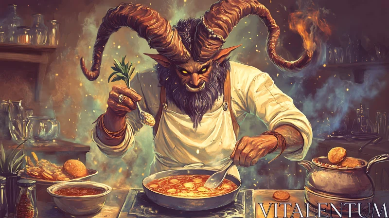 AI ART Fantasy Kitchen: Monster Cooking Scene