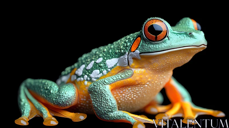 Colorful Amphibian Close-Up AI Image