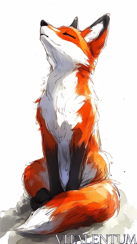 Fox Art with Orange Fur AI Image