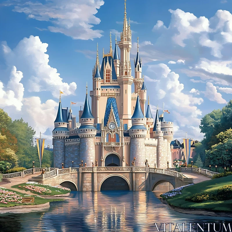 Fairytale Castle by the River AI Image