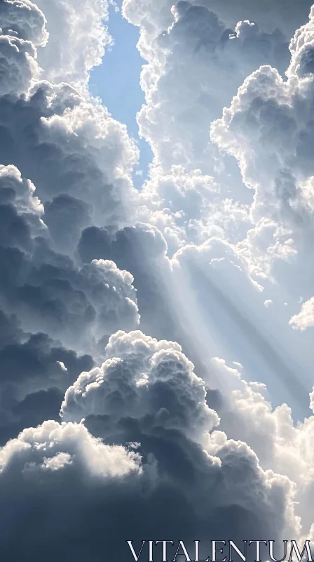 AI ART Dramatic Clouds with Sun Rays