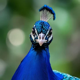 Peacock Close-Up: A Study in Blue