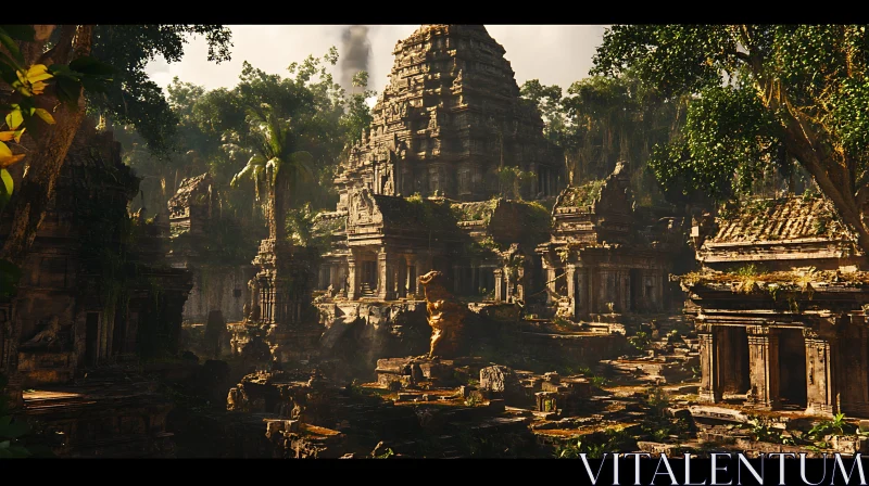 Ancient Jungle Temple Ruins AI Image