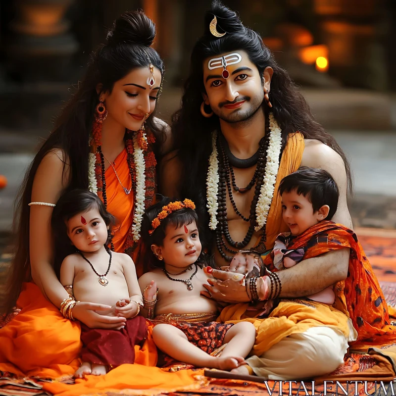 Auspicious Family Togetherness AI Image