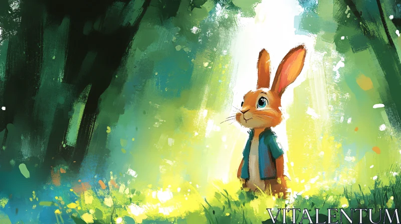 Enchanted Forest Rabbit Artwork AI Image