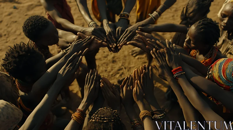 AI ART Circle of Hands: Strength in Unity