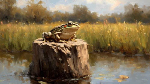 Peaceful Frog in Natural Setting