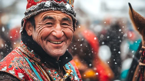 Smiling Man in Cultural Garb