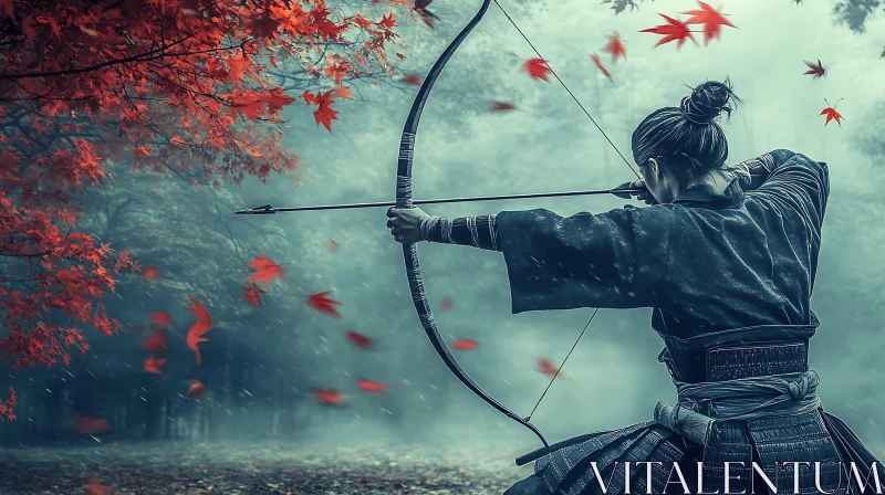 AI ART Female Archer with Bow and Arrow