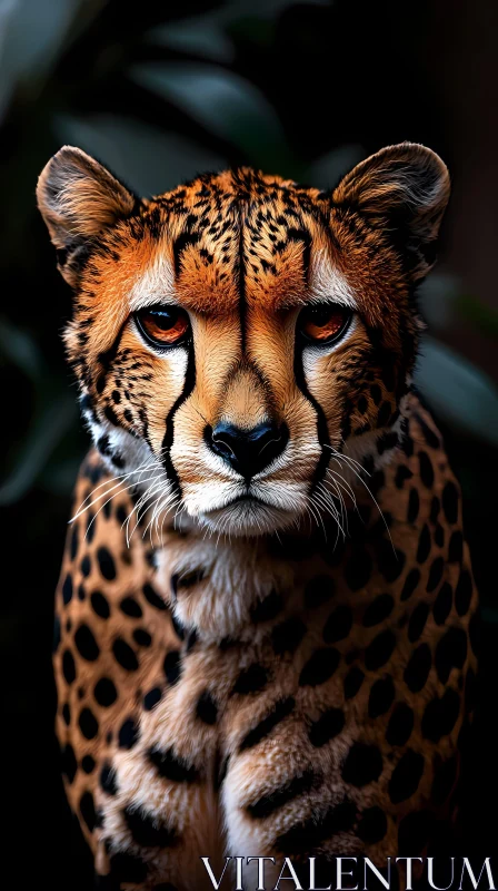 Intense Cheetah Staring Forward AI Image