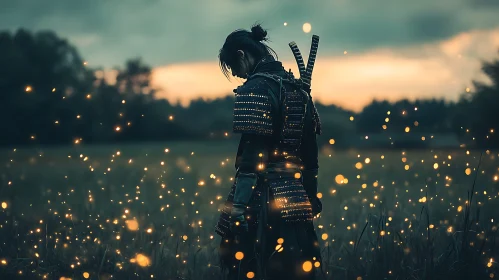 Warrior in the Glowing Field