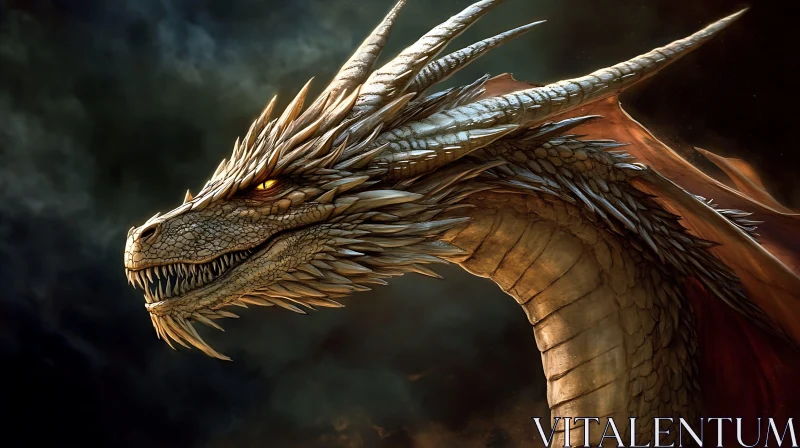 Dragon Head Close Up AI Image