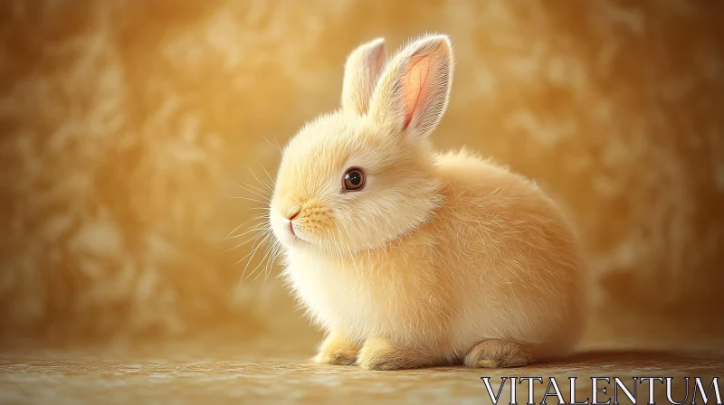 AI ART Charming Fluffy Bunny in Golden Light