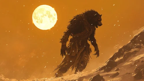 Lunar Beast on Snowy Mountain