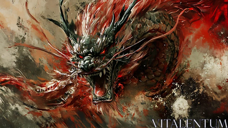 Dragon in Rage - Mythological Art AI Image