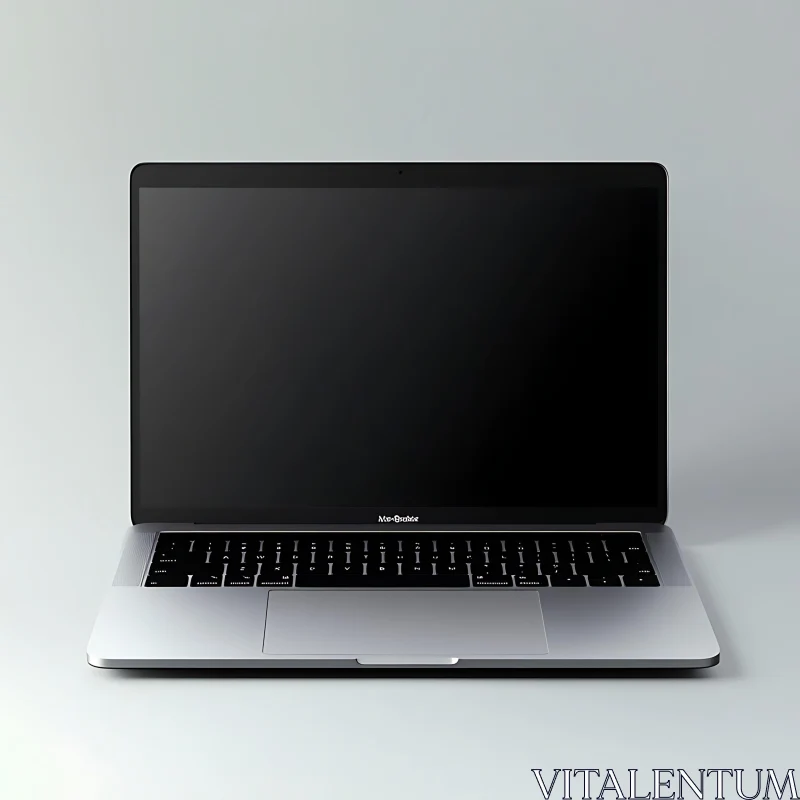 Minimalist Silver Laptop Front View AI Image