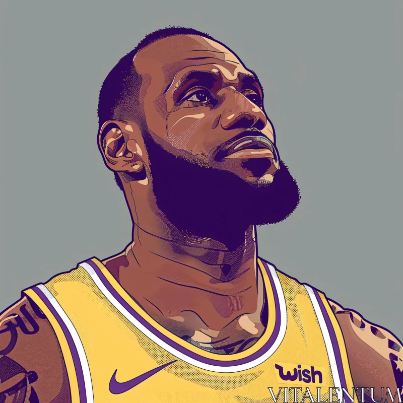 AI ART LeBron James Digital Portrait