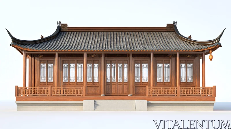 AI ART Traditional Asian Building with Ornate Roof