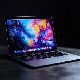 Colorful Abstract Composition on Laptop Screen