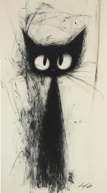Mysterious Cat in Abstract Art