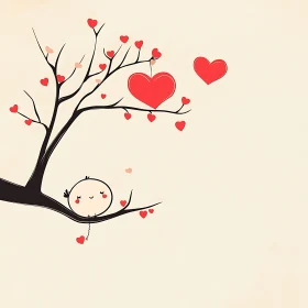 Illustration Of Tree With Hearts