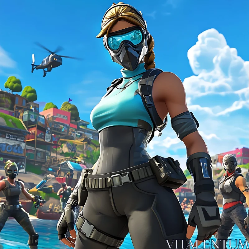 Female Warrior in Fortnite AI Image