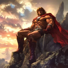 Sunset Warrior, Heroic Fantasy Scene
