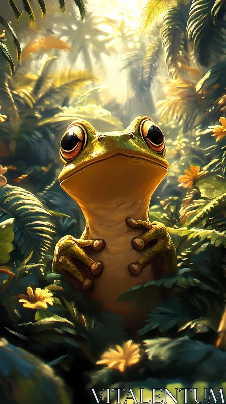 Jungle Frog Among Greenery AI Image