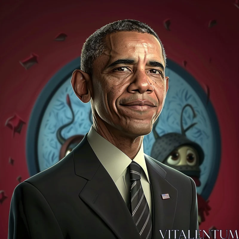 AI ART Barack Obama Portrait in Surreal Setting