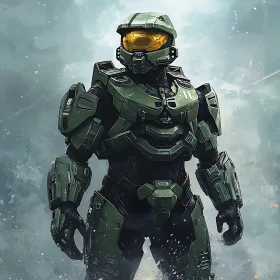 Olive Green Armored Warrior