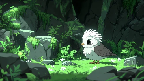 Charming Bird in Lush Woodland