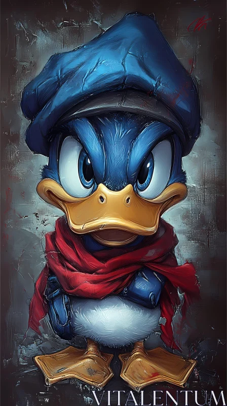 Artistic Duck Illustration AI Image