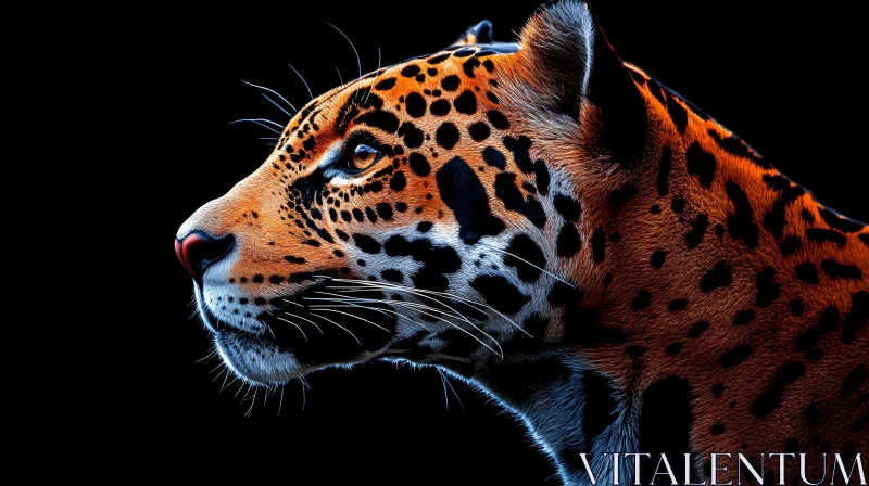 Wild Leopard in Profile AI Image